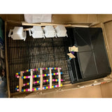 BIRD CAGE for small Birds - black metal, plastic tray 39X17X13" NEW