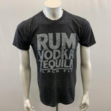 Men's Grey Black Fly Distillery Vodka Rum Tequila T-Shirt Size Medium Cotton
