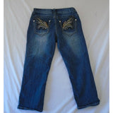 Suko Jeans Women's Mid Rise Skinny Leg Denim Blue Jean Capri Size 6