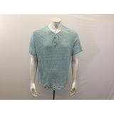 Joseph Abboud Men's Extra Large Blue Short Sleeve 1/4 Button Collarless T Shirt