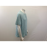 Joseph Abboud Men's Extra Large Blue Short Sleeve 1/4 Button Collarless T Shirt