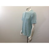 Joseph Abboud Men's Extra Large Blue Short Sleeve 1/4 Button Collarless T Shirt
