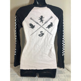 Harry Potter Vans Collab Women's XS Long Sleeve T Shirt Pale Pink Black Cotton