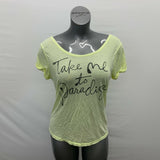 PINK Victoria's Secret Women's T Shirt Size XS-S Yellow Short Sleeve Modal