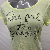 PINK Victoria's Secret Women's T Shirt Size XS-S Yellow Short Sleeve Modal