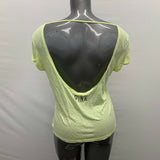 PINK Victoria's Secret Women's T Shirt Size XS-S Yellow Short Sleeve Modal