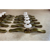 Antique Bronze 5" Drawer / Cabinet Pulls With White Ceramic Knobs Lot Of 12 NOS