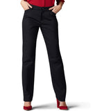 Lee Women's Wrinkle Free Relaxed Fit Straight Leg Pant, Black, 14, NWT