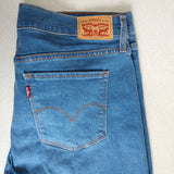Levi's 314 Shaping Straight Blue Jeans Distressed Stretch Womens Size 33X32 NWOT