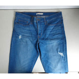 Levi's 314 Shaping Straight Blue Jeans Distressed Stretch Womens Size 33X32 NWOT