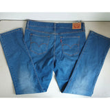 Levi's 314 Shaping Straight Blue Jeans Distressed Stretch Womens Size 33X32 NWOT