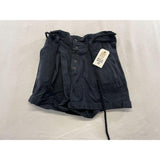 Billabong Button Up Pleated Front Shorts Size 27 Black Belted Waist Cotton Blend High Rise NEW