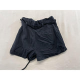 Billabong Button Up Pleated Front Shorts Size 27 Black Belted Waist Cotton Blend High Rise NEW