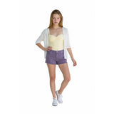 Firefly Women's Cut Off Shorts Size 33 Purple Stretch Mid Rise Casual Walking