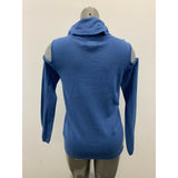 Buffalo Cold Shoulder Sweater Women's Blue Turtleneck Rayon/Nylon Pullover NEW