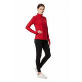 Roots Active Women's 1/4 Zip Pullover Size Large Red Cotton/Polyester Long Sleeve Top