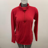 Roots Active Women's 1/4 Zip Pullover Size Large Red Cotton/Polyester Long Sleeve Top