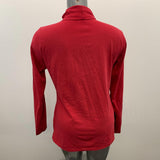 Roots Active Women's 1/4 Zip Pullover Size Large Red Cotton/Polyester Long Sleeve Top