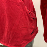 Roots Active Women's 1/4 Zip Pullover Size Large Red Cotton/Polyester Long Sleeve Top