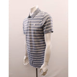 Banana Republic Pique Polo Shirt Size Large blue White Striped Cotton