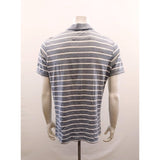 Banana Republic Pique Polo Shirt Size Large blue White Striped Cotton