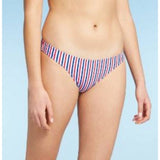 Juniors' Ribbed Cheeky Bikini Botto - Xhilaration™ Red/White/Blue Stripe M (4-6)