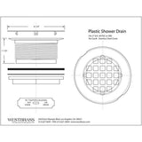 Westbrass A206P-07 2" No-Caulk PVC Compression Shower Drain  NEW