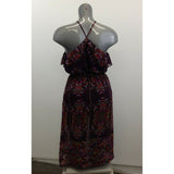 Monteau Halter Style Blouson Dress Women's Large Purple Floral Dress
