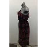 Monteau Halter Style Blouson Dress Women's Large Purple Floral Dress