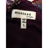 Monteau Halter Style Blouson Dress Women's Large Purple Floral Dress