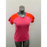 Adidas Workout Top Women's Medium Pink Orange Athletic Climalite Polyester Short