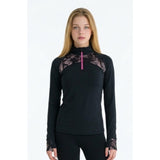 Champion Girls XL (14-16) Athletic Yoga Fitted Pullover 1/4 Zip Top Gray Black
