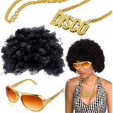 Costume Accessory Wig Set with necklace and sunglasses - 70s Disco NEW