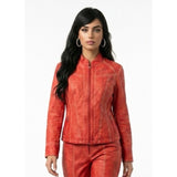 NESS Motorcycle Jacket Women’s Size Large Orange Long Sleeve Full Zip