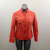 NESS Motorcycle Jacket Women’s Size Large Orange Long Sleeve Full Zip