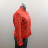 NESS Motorcycle Jacket Women’s Size Large Orange Long Sleeve Full Zip