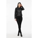 mblm Women's plus size 0 black full zip faux leather jacket