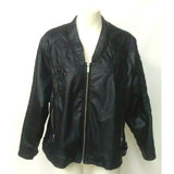 mblm Women's plus size 0 black full zip faux leather jacket