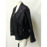 mblm Women's plus size 0 black full zip faux leather jacket