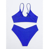 Meetall Women's Large High Cut String Triangle Bikini Set NEW