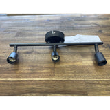 3 Light Black Kitchen Track Lighting Fixtures for GU10 Bulbs 15" Long NEW