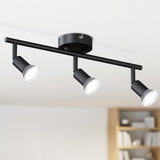 3 Light Black Kitchen Track Lighting Fixtures for GU10 Bulbs 15" Long NEW