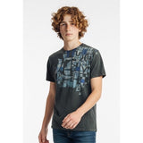 Hurley Men's T Shirt Size Large Gray Regular Fit Crew Neck Short Sleeve Graphic