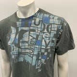 Hurley Men's T Shirt Size Large Gray Regular Fit Crew Neck Short Sleeve Graphic