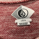Volcom Long Sleeve Pullover Boys Size Large 14 Red Cotton/Polyester Crew Neck Shirt