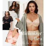 Lemorosy Full Coverage Minimizer Bra Unlined Underwire 36G Black NWOT