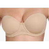 WingsLove Women's Strapless Bra Underwire Multiway Contour Plus Size 38D Beige