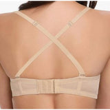 WingsLove Women's Strapless Bra Underwire Multiway Contour Plus Size 38D Beige