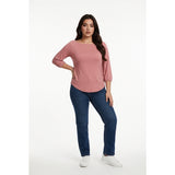 Lark & RO Women's Off The Should Top Size XS Pink 3/4 Sleeve Viscose Blend NEW