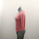 Lark & RO Women's Off The Should Top Size XS Pink 3/4 Sleeve Viscose Blend NEW